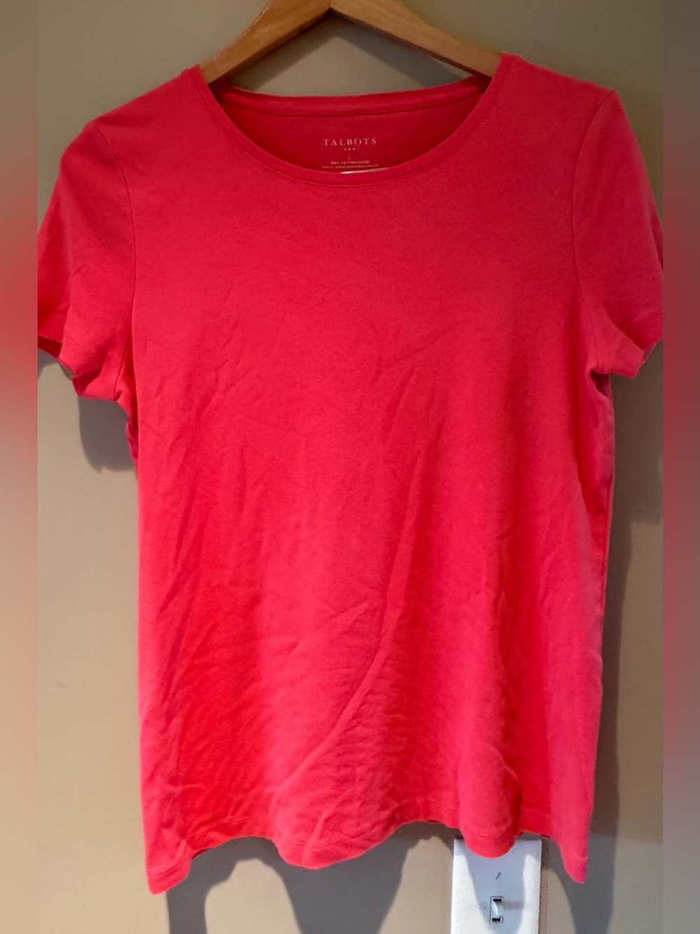 Talbots Women's Pink Orange Crewneck Short Sleeve Tee large